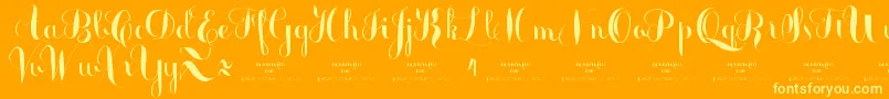 MonmicaDemo Font – Yellow Fonts on Orange Background