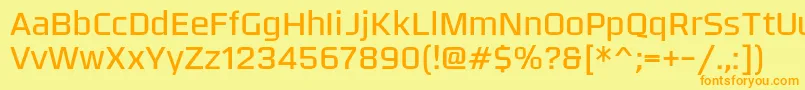 OlneyLight Font – Orange Fonts on Yellow Background