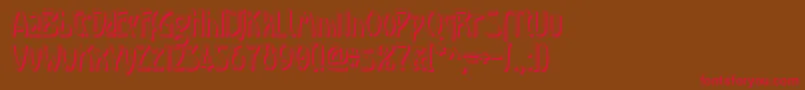 Luxembourg1910Shadow-Schriftart – Rote Schriften auf braunem Hintergrund