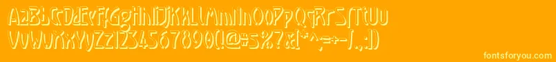 Luxembourg1910Shadow-Schriftart – Gelbe Schriften auf orangefarbenem Hintergrund