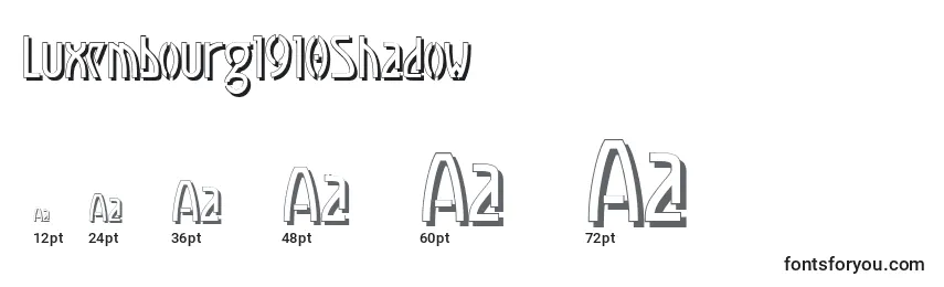 Größen der Schriftart Luxembourg1910Shadow