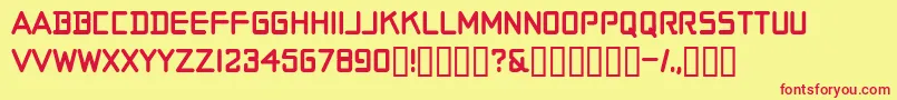 Moto Font – Red Fonts on Yellow Background