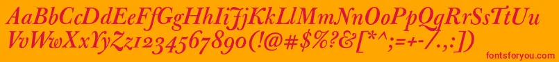 JbaskervillemedItalic Font – Red Fonts on Orange Background