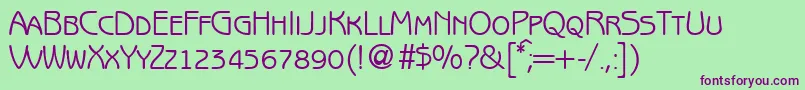 BenjaminsanssmcRegular Font – Purple Fonts on Green Background