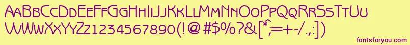 BenjaminsanssmcRegular Font – Purple Fonts on Yellow Background
