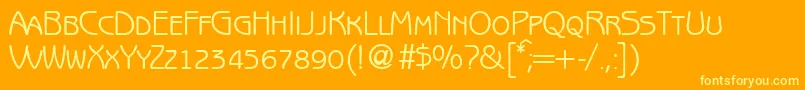 BenjaminsanssmcRegular-Schriftart – Gelbe Schriften auf orangefarbenem Hintergrund