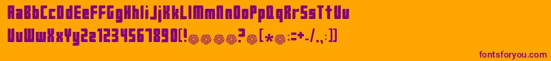 Tosh.0 Font – Purple Fonts on Orange Background