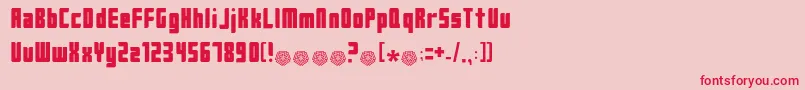 Tosh.0 Font – Red Fonts on Pink Background