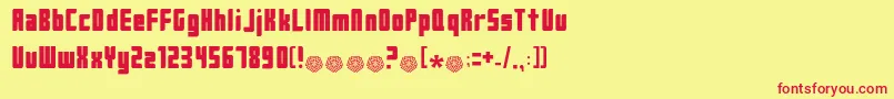 Tosh.0 Font – Red Fonts on Yellow Background