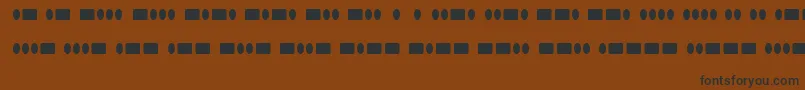フォントRadiosinmotionhardRegular – 黒い文字が茶色の背景にあります