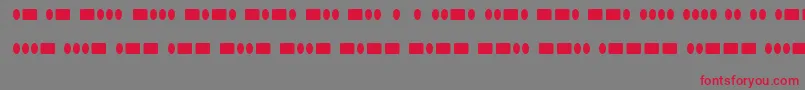 フォントRadiosinmotionhardRegular – 赤い文字の灰色の背景