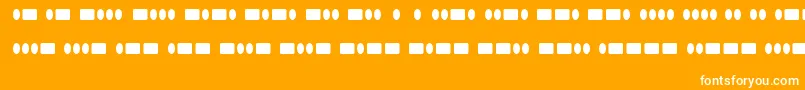 RadiosinmotionhardRegular-Schriftart – Weiße Schriften auf orangefarbenem Hintergrund