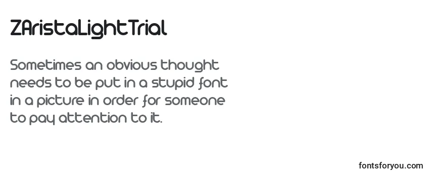 Review of the ZAristaLightTrial Font