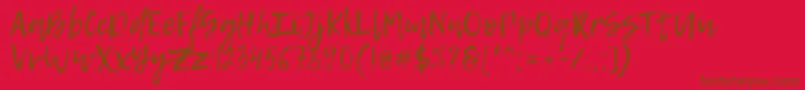 LemonTuesday-Schriftart – Braune Schriften auf rotem Hintergrund