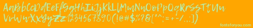 LemonTuesday Font – Green Fonts on Orange Background