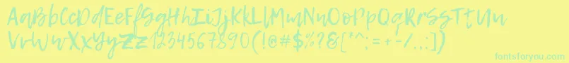 LemonTuesday Font – Green Fonts on Yellow Background