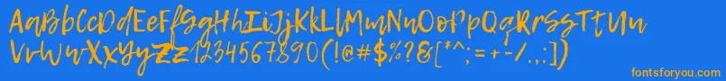 LemonTuesday Font – Orange Fonts on Blue Background