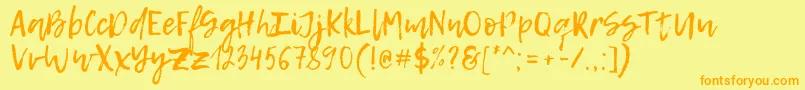 LemonTuesday Font – Orange Fonts on Yellow Background