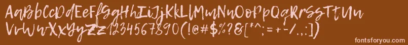 LemonTuesday Font – Pink Fonts on Brown Background