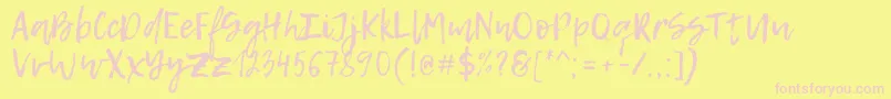 LemonTuesday Font – Pink Fonts on Yellow Background