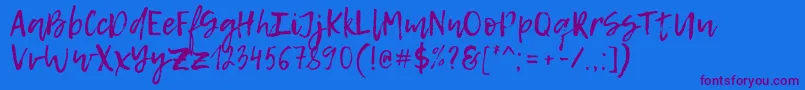 LemonTuesday Font – Purple Fonts on Blue Background