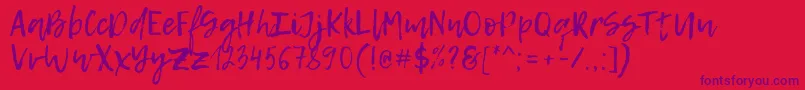 LemonTuesday Font – Purple Fonts on Red Background