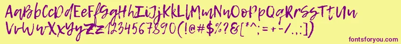 LemonTuesday Font – Purple Fonts on Yellow Background