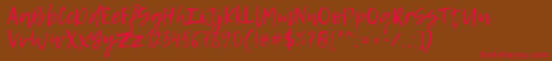 LemonTuesday Font – Red Fonts on Brown Background