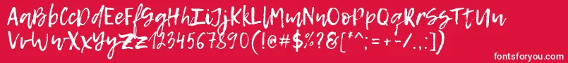フォントLemonTuesday – 赤い背景に白い文字