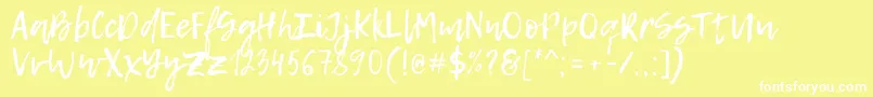 フォントLemonTuesday – 黄色い背景に白い文字