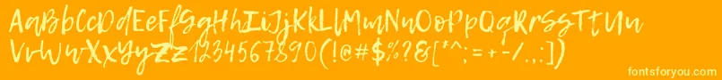 LemonTuesday Font – Yellow Fonts on Orange Background