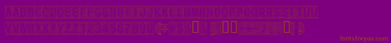 Secure15a-Schriftart – Braune Schriften auf violettem Hintergrund
