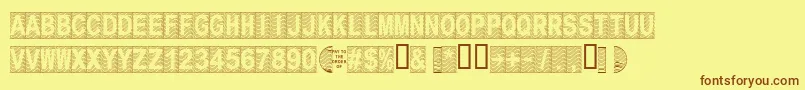 Secure15a Font – Brown Fonts on Yellow Background