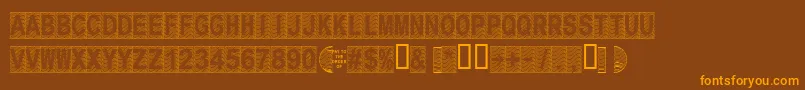 Secure15a Font – Orange Fonts on Brown Background