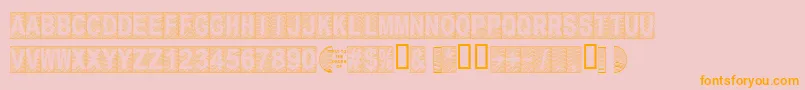 Secure15a Font – Orange Fonts on Pink Background