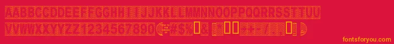 Secure15a Font – Orange Fonts on Red Background