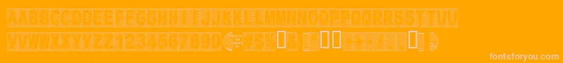 Secure15a-Schriftart – Rosa Schriften auf orangefarbenem Hintergrund