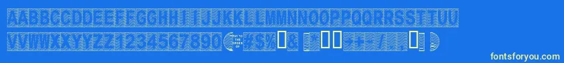 Secure15a Font – Yellow Fonts on Blue Background