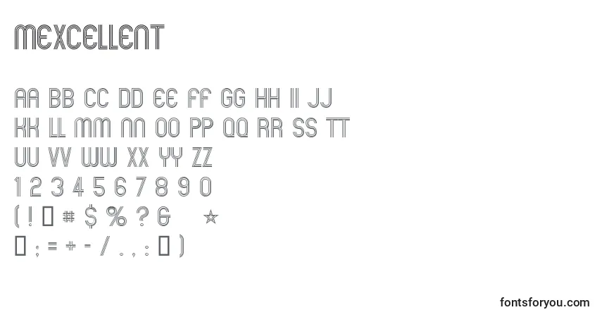 A fonte Mexcellent – alfabeto, números, caracteres especiais