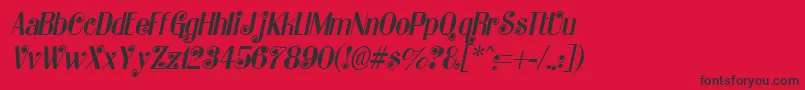 KatarinaItalic-Schriftart – Schwarze Schriften auf rotem Hintergrund