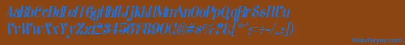 Fonte KatarinaItalic – fontes azuis em um fundo marrom