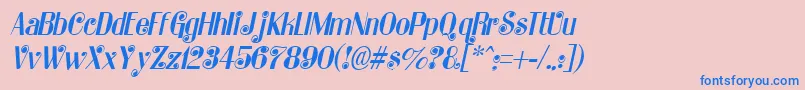 KatarinaItalic-Schriftart – Blaue Schriften auf rosa Hintergrund