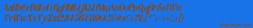 KatarinaItalic Font – Brown Fonts on Blue Background