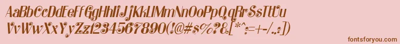 KatarinaItalic Font – Brown Fonts on Pink Background