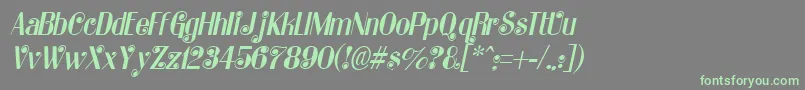KatarinaItalic Font – Green Fonts on Gray Background