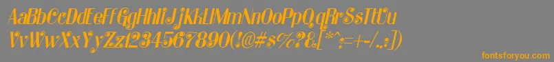 KatarinaItalic Font – Orange Fonts on Gray Background