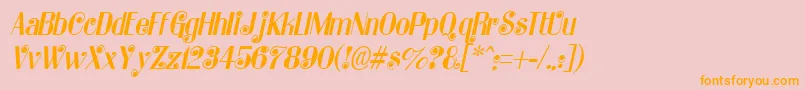 fuente KatarinaItalic – Fuentes Naranjas Sobre Fondo Rosa