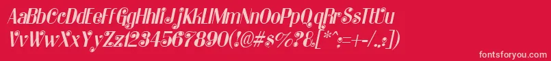 フォントKatarinaItalic – 赤い背景にピンクのフォント