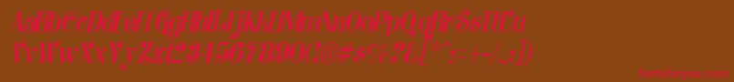 KatarinaItalic Font – Red Fonts on Brown Background