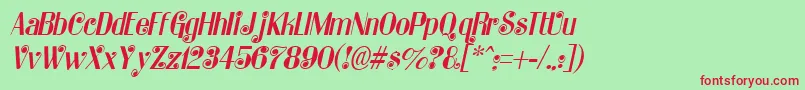 KatarinaItalic Font – Red Fonts on Green Background